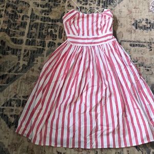 Red and White stripped dress by Tweeds
